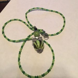 Green angel necklace